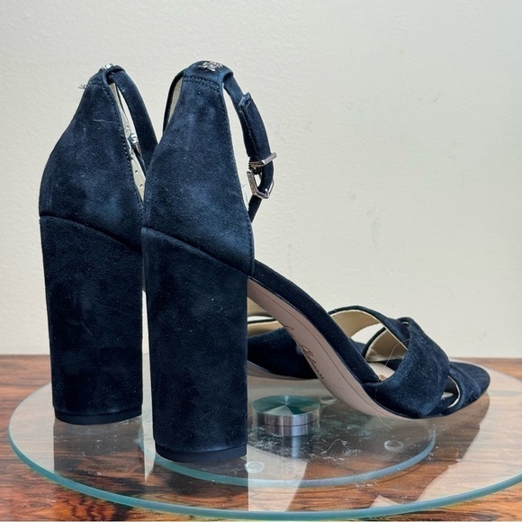 NEW Sam Edelman Yancy Suede Heel Sandals - black - Picture 10 of 16